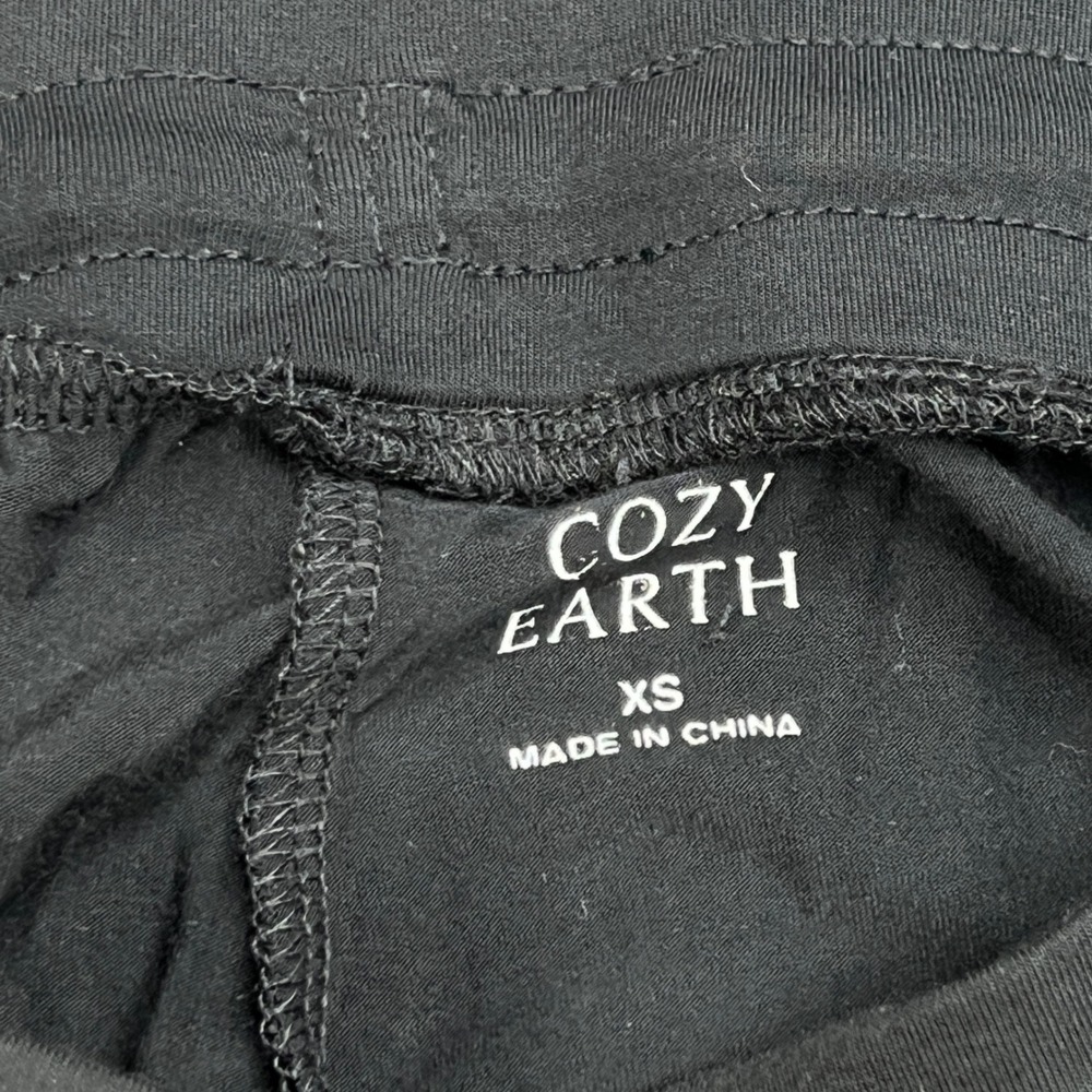 Cozy Earth Bamboo Pajama Pants Black White Piping Wide Leg XS CEW0011 - Picture 2 of 13